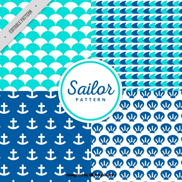 Gratis vector sailor patroon collectie