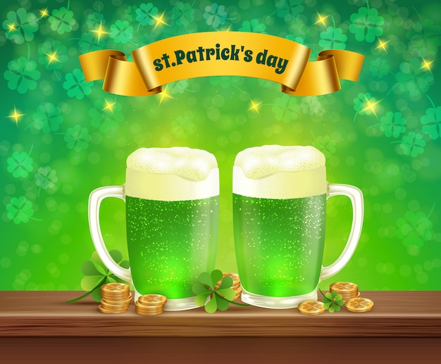 Saint patrick's day bier illustratie