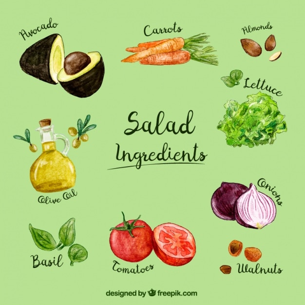 Salade aquarel ingrediënten pak