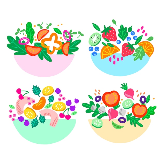 Salade en fruitschalen collectie
