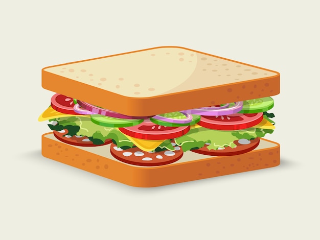 Gratis vector salami sandwich