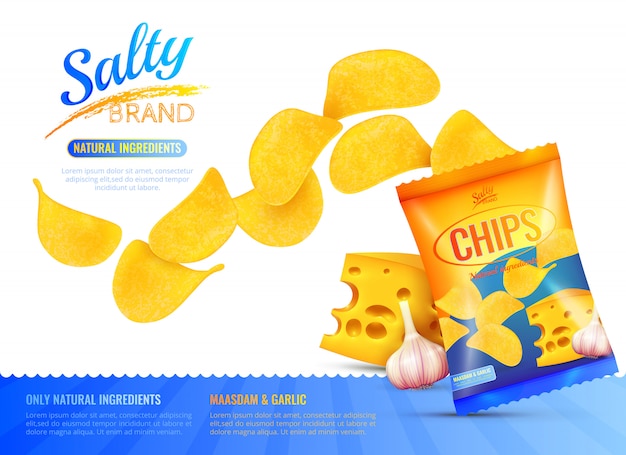 Gratis vector salty snacks advertentie poster