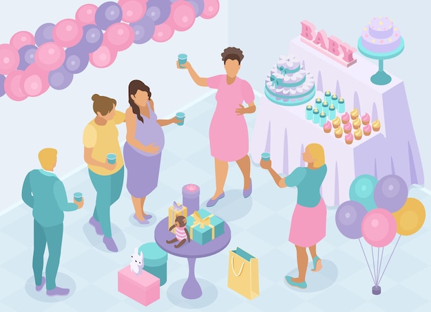 Gratis vector samenstelling babyshowerfeest