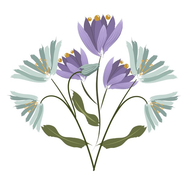 Samenstelling van twee soorten bloemen. Crocus en agapanthus