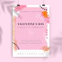 Gratis vector samenvatting geschilderde kleurrijke valentijnsdag poster