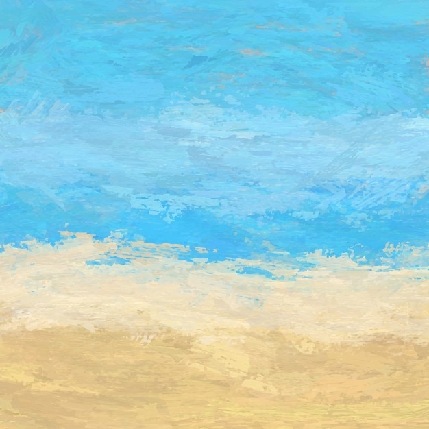Gratis vector samenvatting geschilderde strand landschap achtergrond