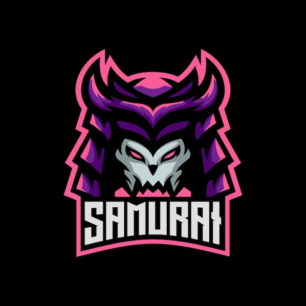 Samurai esport mascotte logo ontwerp illustratie