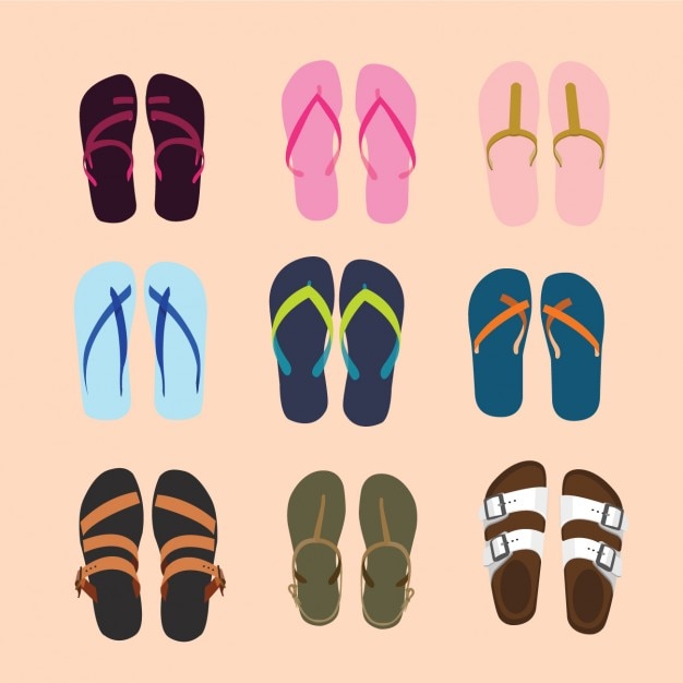 Gratis vector sandalen collectie