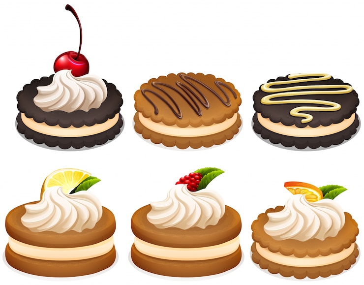 Gratis Vector sandwichkoekjes met roomillustratie