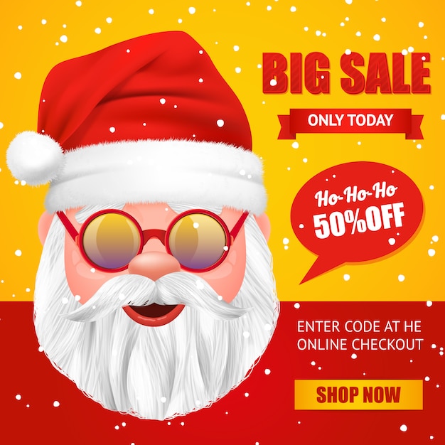 Santa claus christmas sale-banner