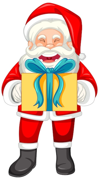 Gratis vector santa claus met een geschenkdoos