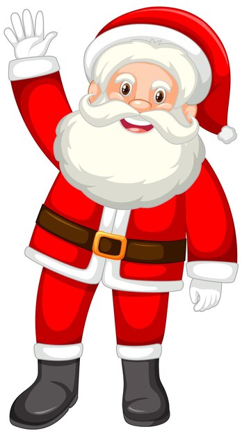 Santa Claus zwaaiende hand stripfiguur