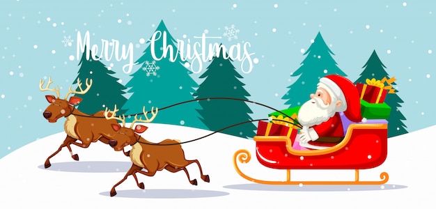 Gratis vector santa merry christmas-kaart