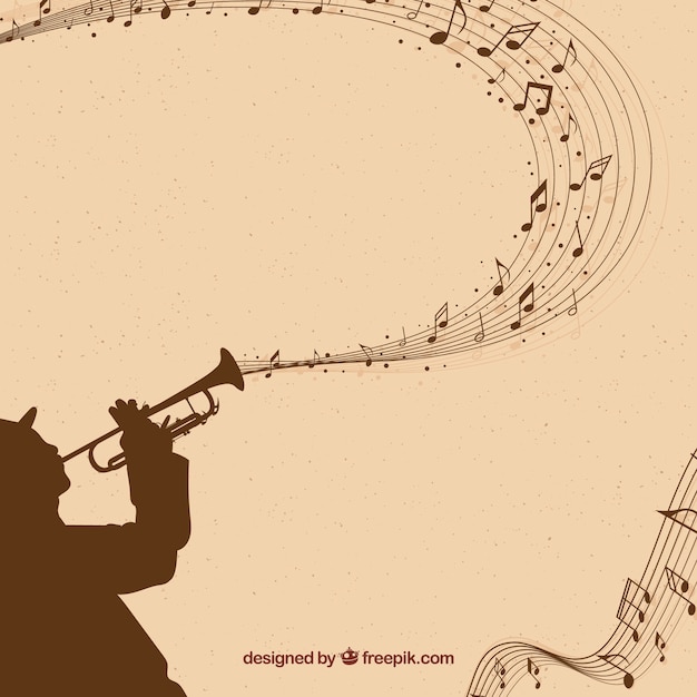Gratis vector saxofonistische achtergrond met muzieknoten