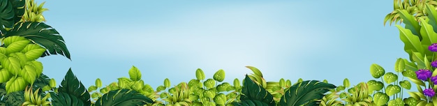 Scène met groene bladeren in de tuin