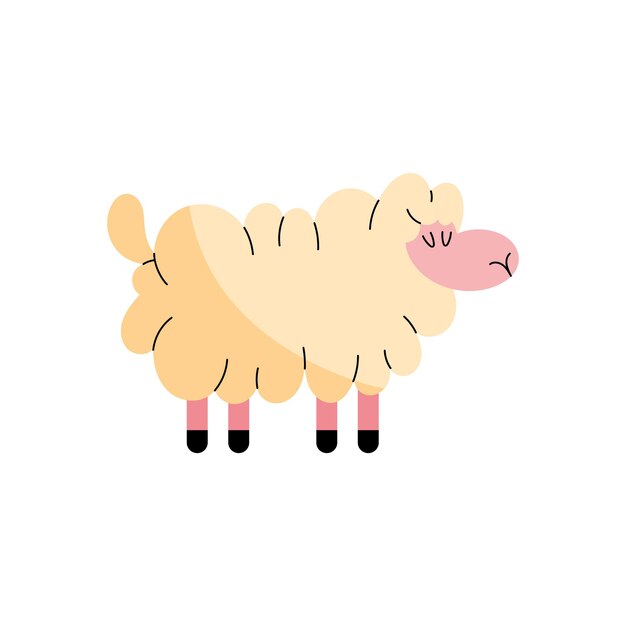 Gratis vector schapen doodle illustratie