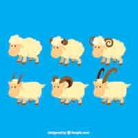 Gratis vector schapen en geiten illustratie