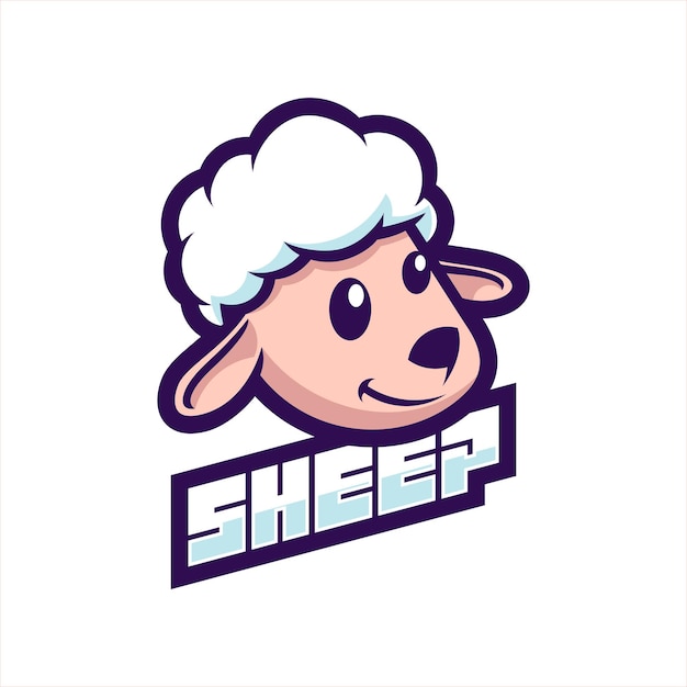 Schapen hoofd mascotte vector logo illustratie