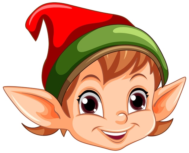 Gratis vector schattig elf head cartoon personage