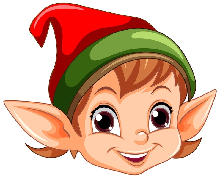 Gratis Vector schattig elf head cartoon personage