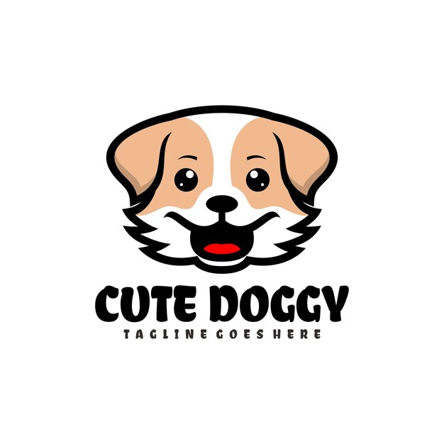 schattig hondje illustratie mascotte logo ontwerp