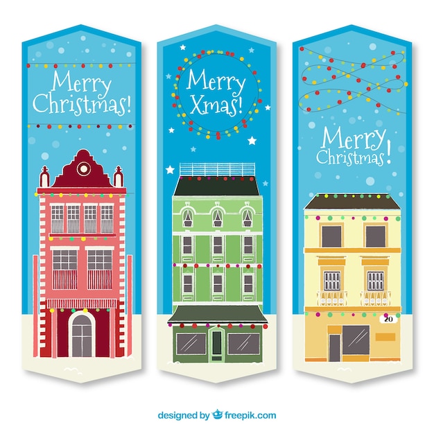 Gratis vector schattig huis banners pak