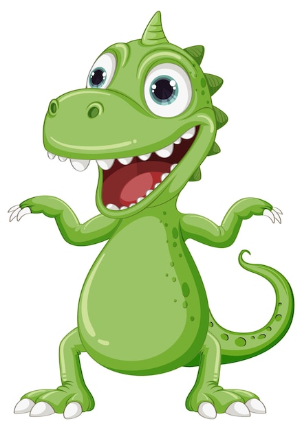 Gratis vector schattig klein dinosaurusmonsterkarakter