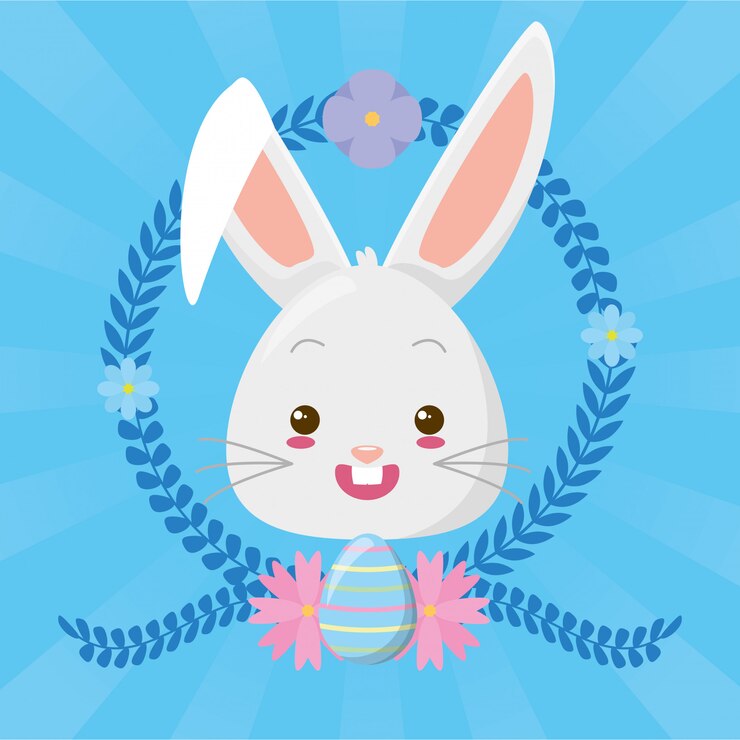 Gratis Vector schattig konijn gezicht cartoon