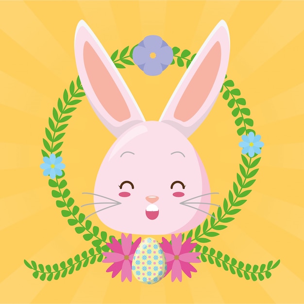 Gratis vector schattig konijn gezicht cartoon