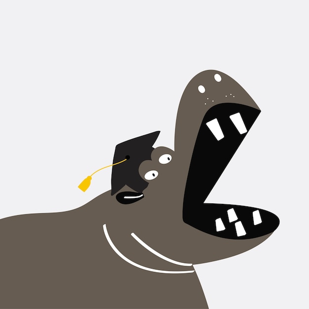 Schattig nijlpaard cartoon vector ontwerp