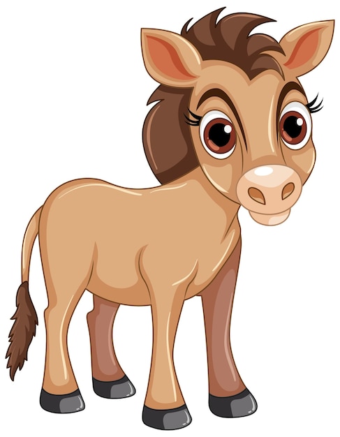 Gratis vector schattig paard cartoon geïsoleerd