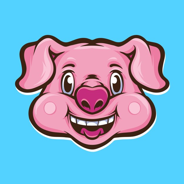 Schattig pinky varken karakter logo