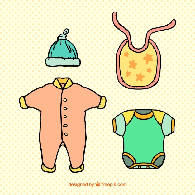 Gratis vector schattige baby kleding
