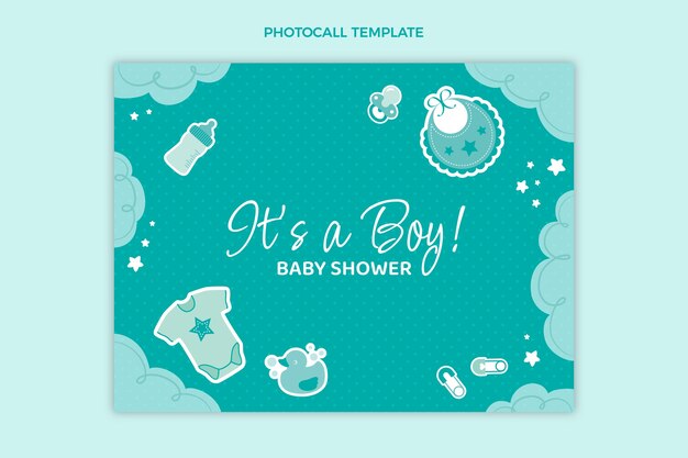 Schattige baby shower ontwerp photocall sjabloon