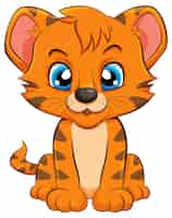 Gratis vector schattige baby tijger stripfiguur