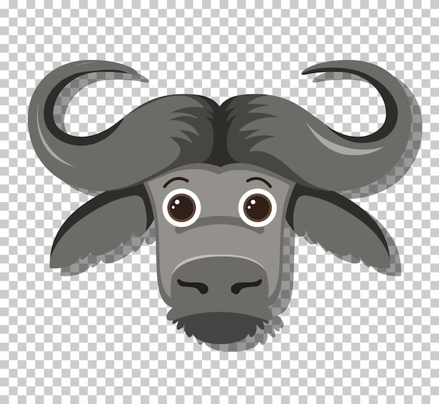 Schattige buffel in platte cartoonstijl