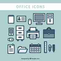 Gratis vector schattige bureaupictogrammen