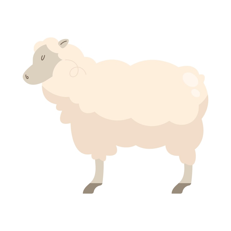 Gratis Vector schattige cartoon lam staande