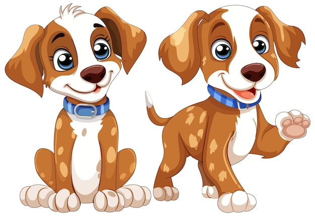 Schattige cartoon puppy vrienden