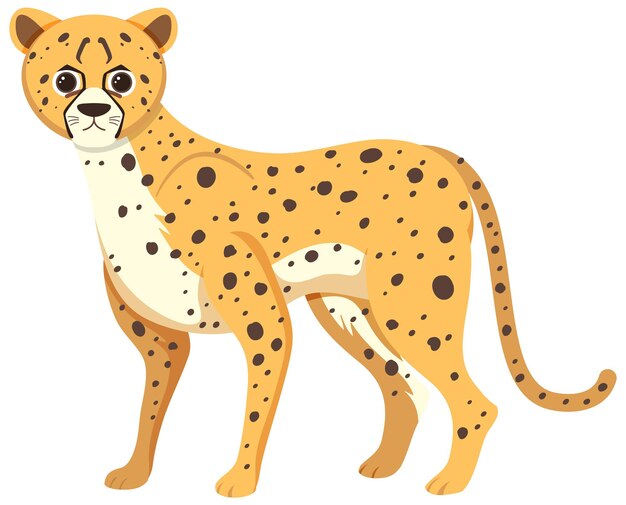 Schattige cheetah in platte cartoonstijl