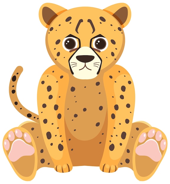 Schattige cheetah in vlakke stijl