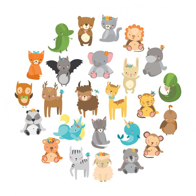 schattige dierentuin dieren