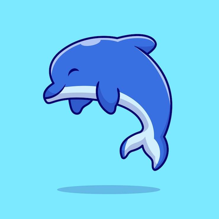 Gratis Vector schattige dolfijn cartoon afbeelding
