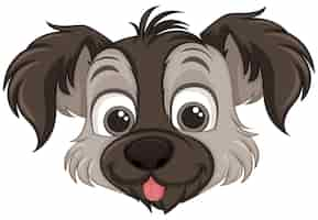 Gratis vector schattige hond gezicht cartoon geïsoleerd