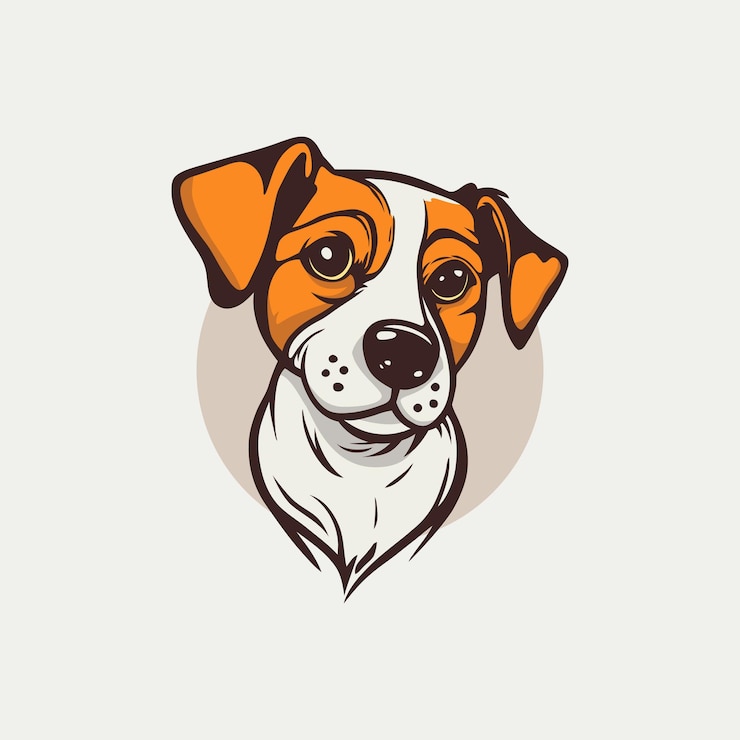 Gratis Vector schattige hond logo
