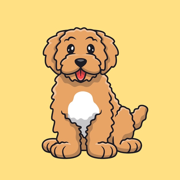 Gratis vector schattige hond zijn tong uitsteekt