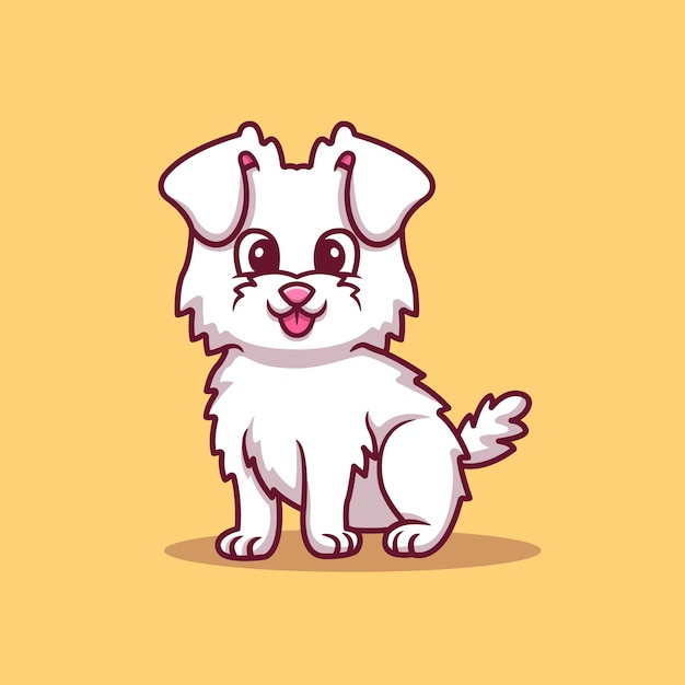 Schattige hond zittend Cartoon vectorillustratie. Animal Love Concept geïsoleerde Vector. Platte cartoon stijl