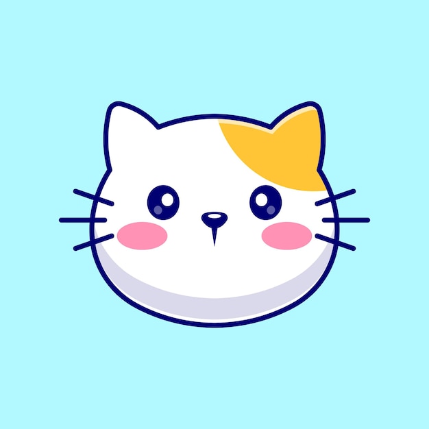 Schattige kat gezicht logo cartoon vector pictogram illustratie dierlijke natuur pictogram concept geïsoleerde platte vector