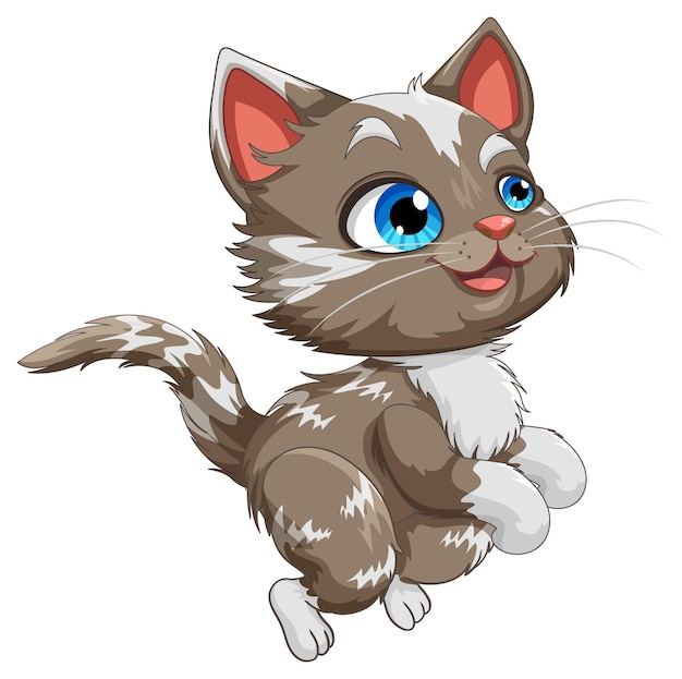 Gratis vector schattige kat in jumping pose vector