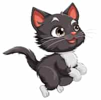 Gratis vector schattige kat in springen pose vector